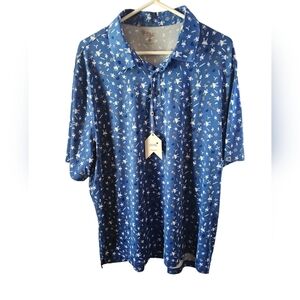 1764 mens polo golf shirt blue bbq grill theme sz XXL new with tags MT42